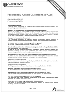 Frequently Asked Questions (FAQs)  Cambridge IGCSE Economics (0455)