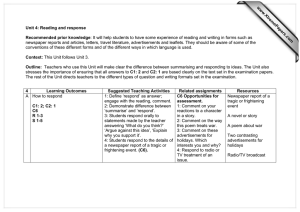 Unit 4: Reading and response  Recommended prior knowledge www.XtremePapers.com