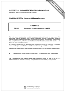MARK SCHEME for the June 2005 question paper 0410 MUSIC www.XtremePapers.com
