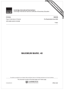 MAXIMUM MARK: 40 www.XtremePapers.com Cambridge International Examinations 0625/06