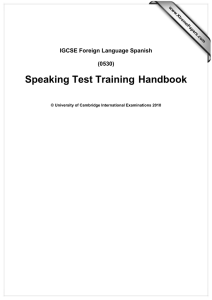 Speaking Test Training Handbook IGCSE Foreign Language Spanish