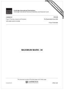 MAXIMUM MARK: 30 www.XtremePapers.com Cambridge International Examinations 9701/05