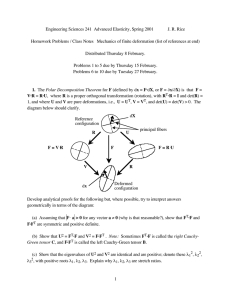 Engineering Sciences 241  Advanced Elasticity, Spring 2001   ... Homework Problems / Class Notes   Mechanics of finite...