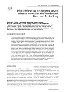 Ethnic differences in circulating soluble adhesion molecules: the Wandsworth