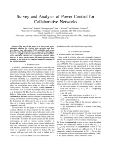 Survey and Analysis of Power Control for Collaborative Networks Weisi Guo