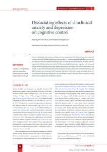 Dissociating effects of subclinical anxiety and depression on cognitive control A