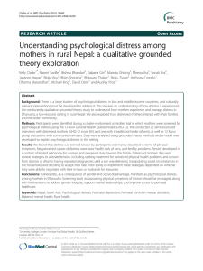 Understanding psychological distress among mothers in rural Nepal: a qualitative grounded