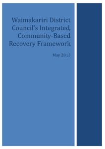 Waimakariri District Council’s Integrated, Community-Based Recovery Framework