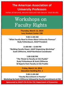 Workshops on Faculty Rights The American Association of University Professors