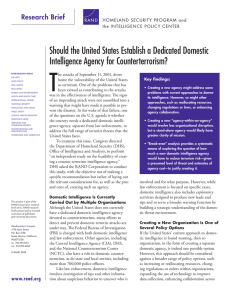 T Should the United States Establish a Dedicated Domestic Research Brief
