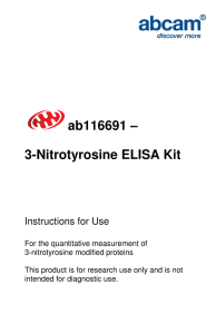 ab116691 – 3-Nitrotyrosine ELISA Kit  Instructions for Use