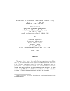 Estimation of threshold time series models using efficient jump MCMC