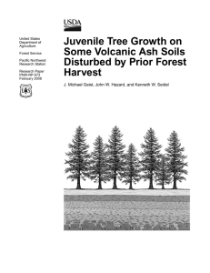 Juvenile Tree Growth on Some Volcanic Ash Soils Disturbed by Prior Forest Harvest