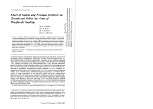 Effect of Family and Nitrogen Fertilizer on I Douglas-fir Saplings