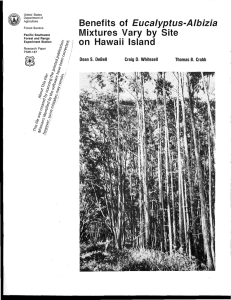 Benefits  of  Eucalyptus-Albizia on  Hawaii  Island