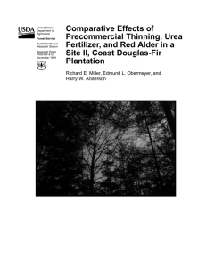 Comparative Effects of Precommercial Thinning, Urea Fertilizer, and Red Alder in a