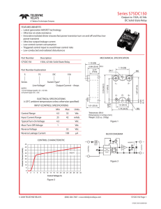 Series S75DC150 Output to 150A, 42 Vdc DC Solid-State Relay