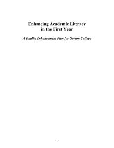 Enhancing Academic Literacy in the First Year