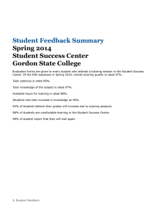 Student Feedback Summary Spring 2014 Student Success Center Gordon State College