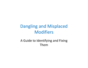 Dangling and Misplaced  Modifiers A Guide to Identifying and Fixing  Them