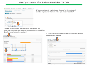View Quiz Statistics After Students Have Taken D2L Quiz