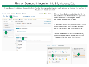 Films on Demand Integration into Brightspace/D2L