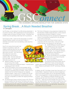 GSC onnect Spring Break…A Much Needed Breather