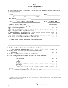 NJCAA Medical Evaluation Form Part 1