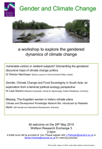 Gender and Climate Change a workshop to explore the gendered
