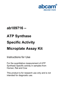 ab109716 – ATP Synthase Specific Activity Microplate Assay Kit