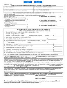STATE OF GEORGIA EMPLOYEE’S WITHHOLDING ALLOWANCE CERTIFICATE 3. MARITAL STATUS