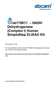 ab178011  – NADH Dehydrogenase (Complex I) Human SimpleStep ELISA® Kit
