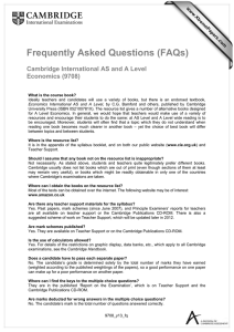 Frequently Asked Questions (FAQs)  Cambridge International AS and A Level Economics (9708)