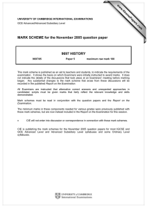 MARK SCHEME for the November 2005 question paper 9697 HISTORY www.XtremePapers.com