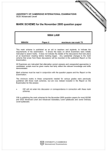 MARK SCHEME for the November 2005 question paper  9084 LAW www.XtremePapers.com