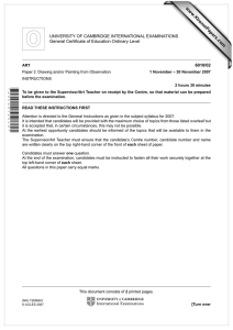 www.XtremePapers.com UNIVERSITY OF CAMBRIDGE INTERNATIONAL EXAMINATIONS General Certificate of Education Ordinary Level 6010/02