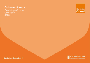 Scheme of work Cambridge O Level Chemistry 5070