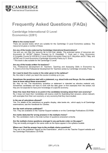 Frequently Asked Questions (FAQs)  Cambridge International O Level Economics (2281)