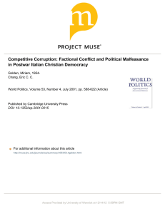 Competitive Corruption: Factional Conflict and Political Malfeasance
