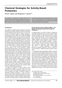 Chemical Strategies for Activity-Based Proteomics Anna E. Speers andBenjamin F. Cravatt*