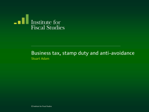 Business tax, stamp duty and anti-avoidance Stuart Adam