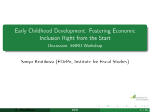 Early Childhood Development: Fostering Economic Inclusion Right from the Start