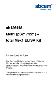 ab126448 – Mek1 (pS217/221) + total Mek1 ELISA Kit