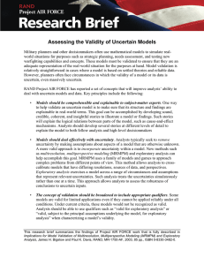 Research Brief R Project Assessing the Validity of Uncertain Models