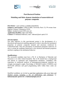Post-Doctoral Position Modeling and finite element simulation of nanoreinforced polymer composite
