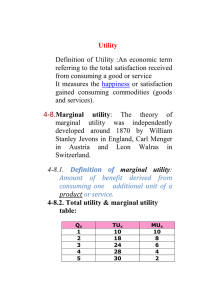 Utility Definition  of  Utility  :An  economic ... referring to the total satisfaction received