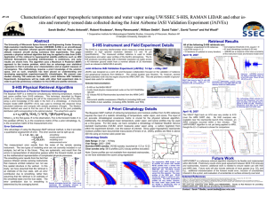 Characterization of upper tropospheric temperature and water vapor using UW/SSEC S -
