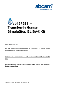 ab187391  – Transferrin Human SimpleStep ELISA® Kit