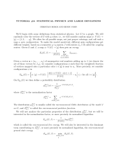 TUTORIAL #2: STATISTICAL PHYSICS AND LARGE DEVIATIONS