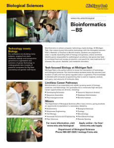 Bioinformatics —BS Biological Sciences Technology meets